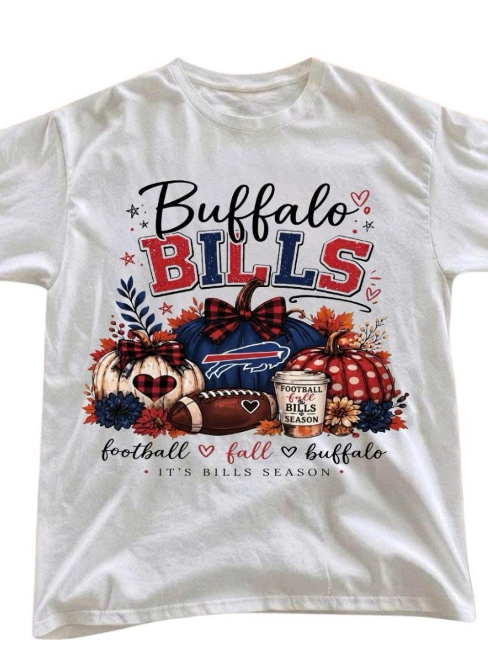 Gildan White Buffalo Bills Football Tee